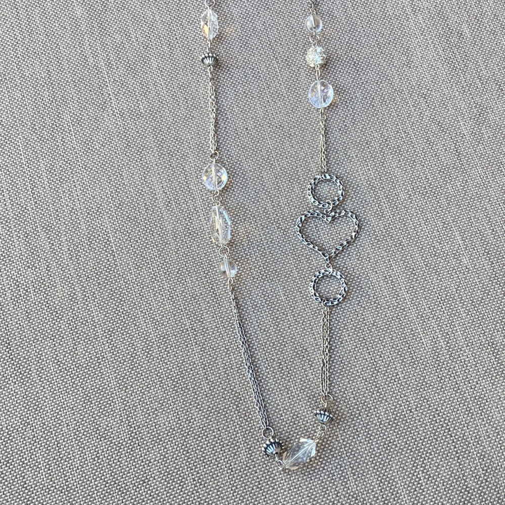4 for $10 | Vintage silver toned asymmetrical necklace - Picture 3 of 6